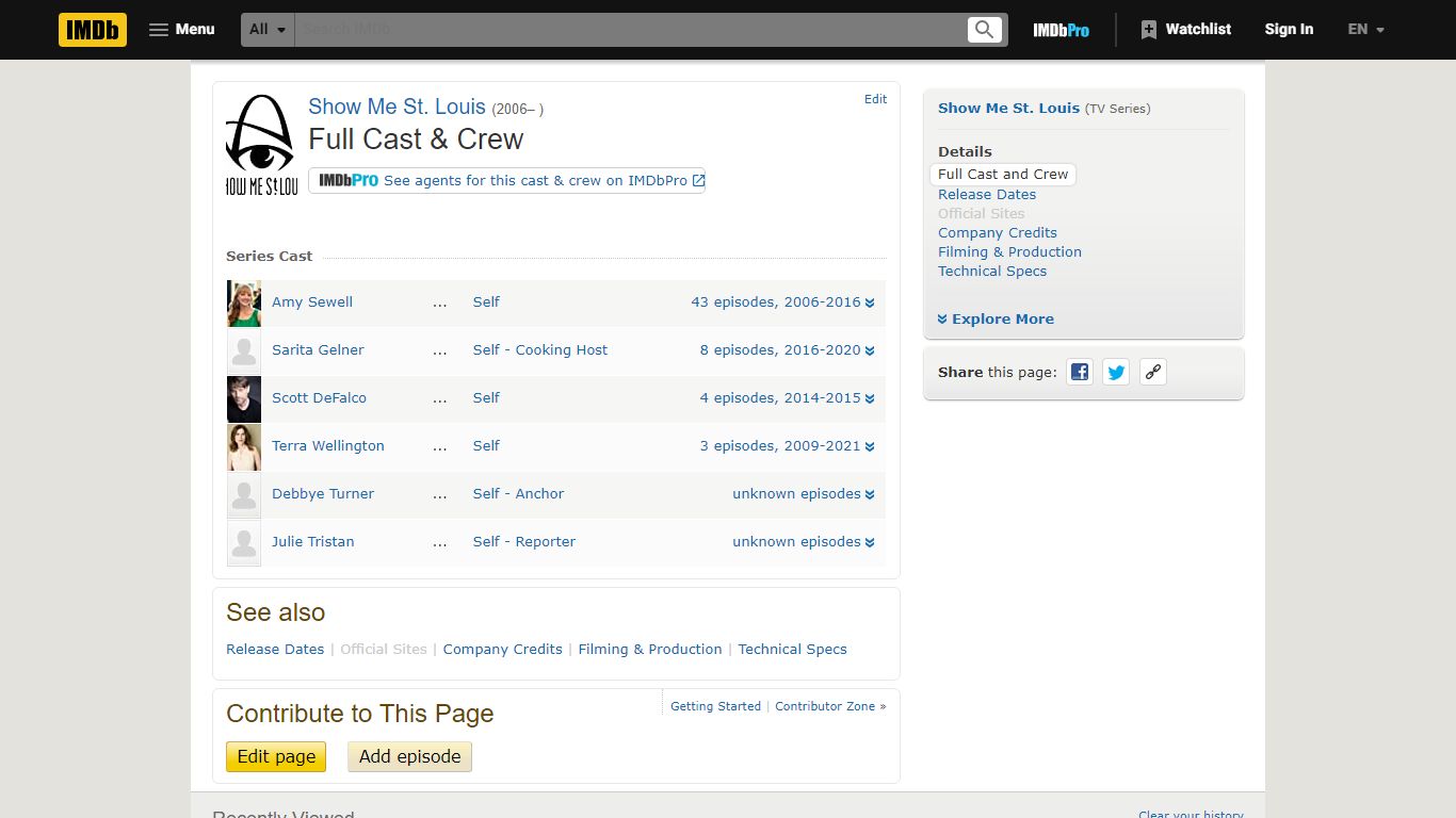 Show Me St. Louis (TV Series 2006– ) - Full Cast & Crew - IMDb